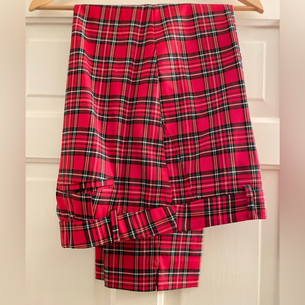 Talbots Red Plaid Hampshire Pants for Women